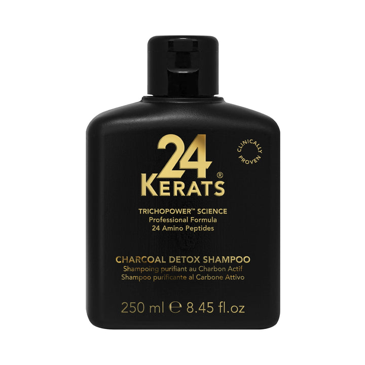 Шампунь для глибокого очищення волосся з активованим вугіллям Charcoal Detox 24Kerats