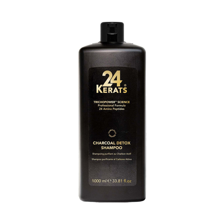 Шампунь для глибокого очищення волосся з активованим вугіллям Charcoal Detox 24Kerats